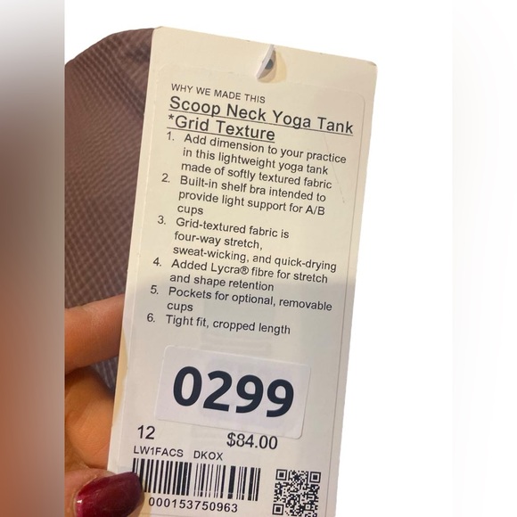 57. NWT Lululemon scoop neck yoga tank Size 12 - Picture 4 of 4